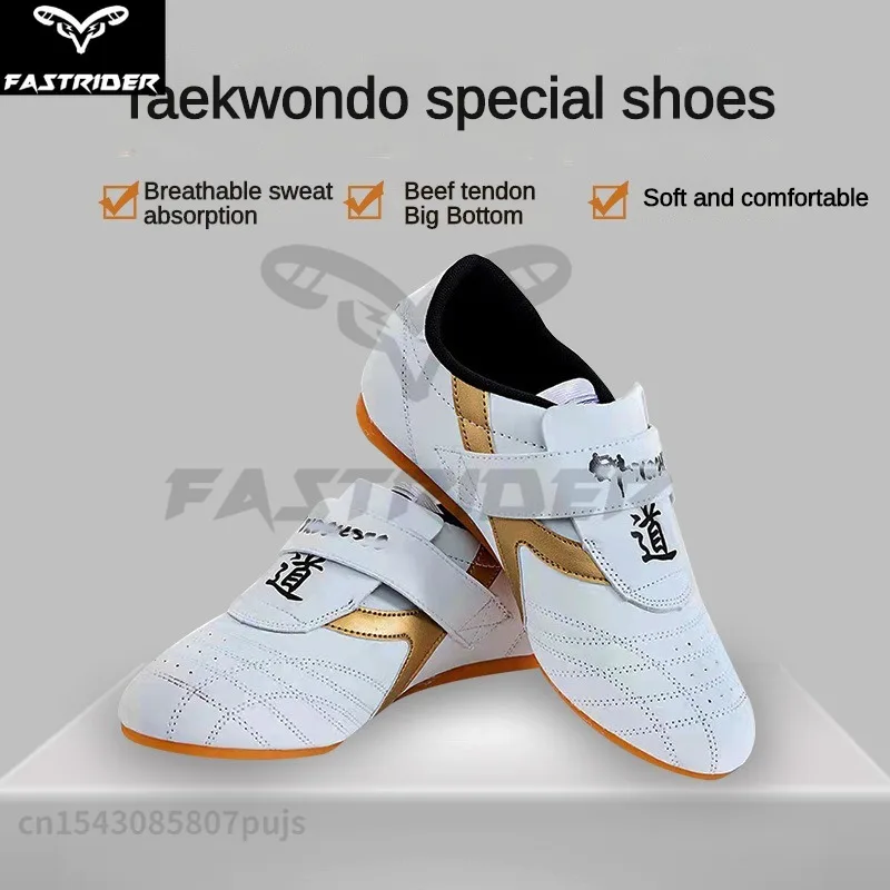 Taekwondo Shoes for Men and Women Martial Arts Training Anti Slip Cowhide Sole Shoes Comfortable Breathable Kung Fu