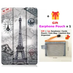 Premium Trifold Magnetic Stand PU Leather Tablet Cover (Eiffel Tower)