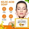 GZE Body Restore Lemon Turmeric Kojic Acid Soap, with Shea Butter, For Face Dark Spots, Body, Rejuvenating, Exfoliating 3
