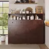 Dark Brown Storage Cabinet with Drawers and Shelves, Standing Kitchen Pantry Cabinet, Floor Storage Cabinet Hutch Cupboard, 4
