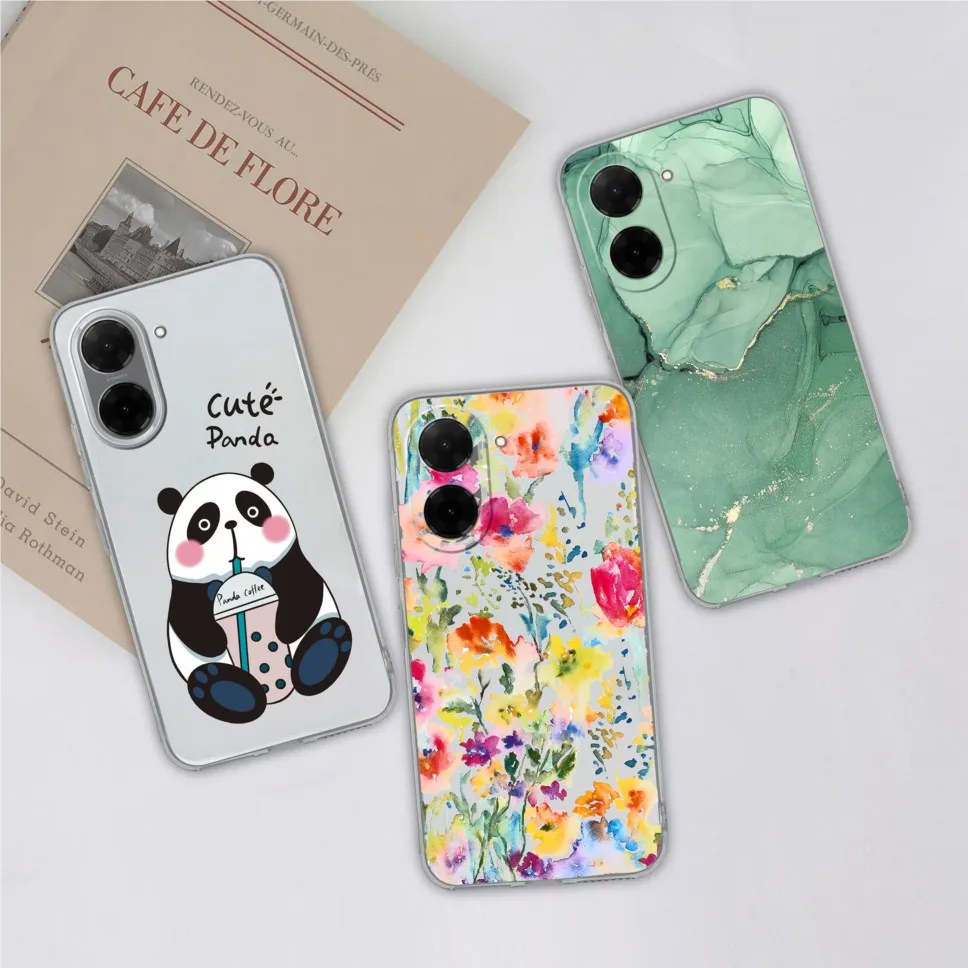 Cute Flower Transparent Silicone Phone Case - Soft Protective Back Cover