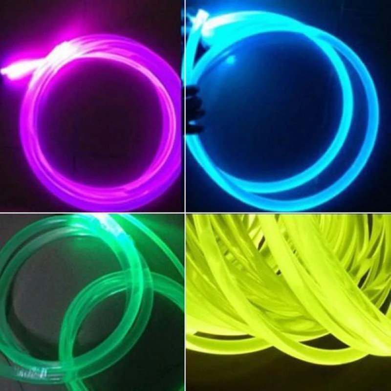 Fiber Optic Cable 1M PMMA Side Glow 1.5mm 2mm 3mm Diameter For Car LED Optic Light Starry Sky