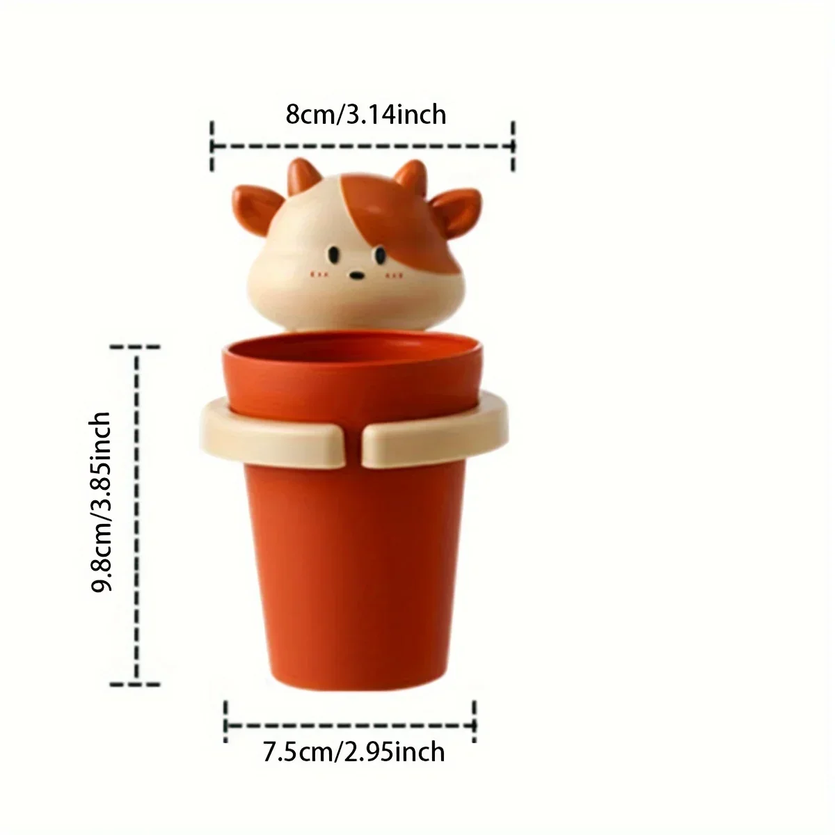 Cute Little Cow Toothbrush Cup Holder Wall Mounted