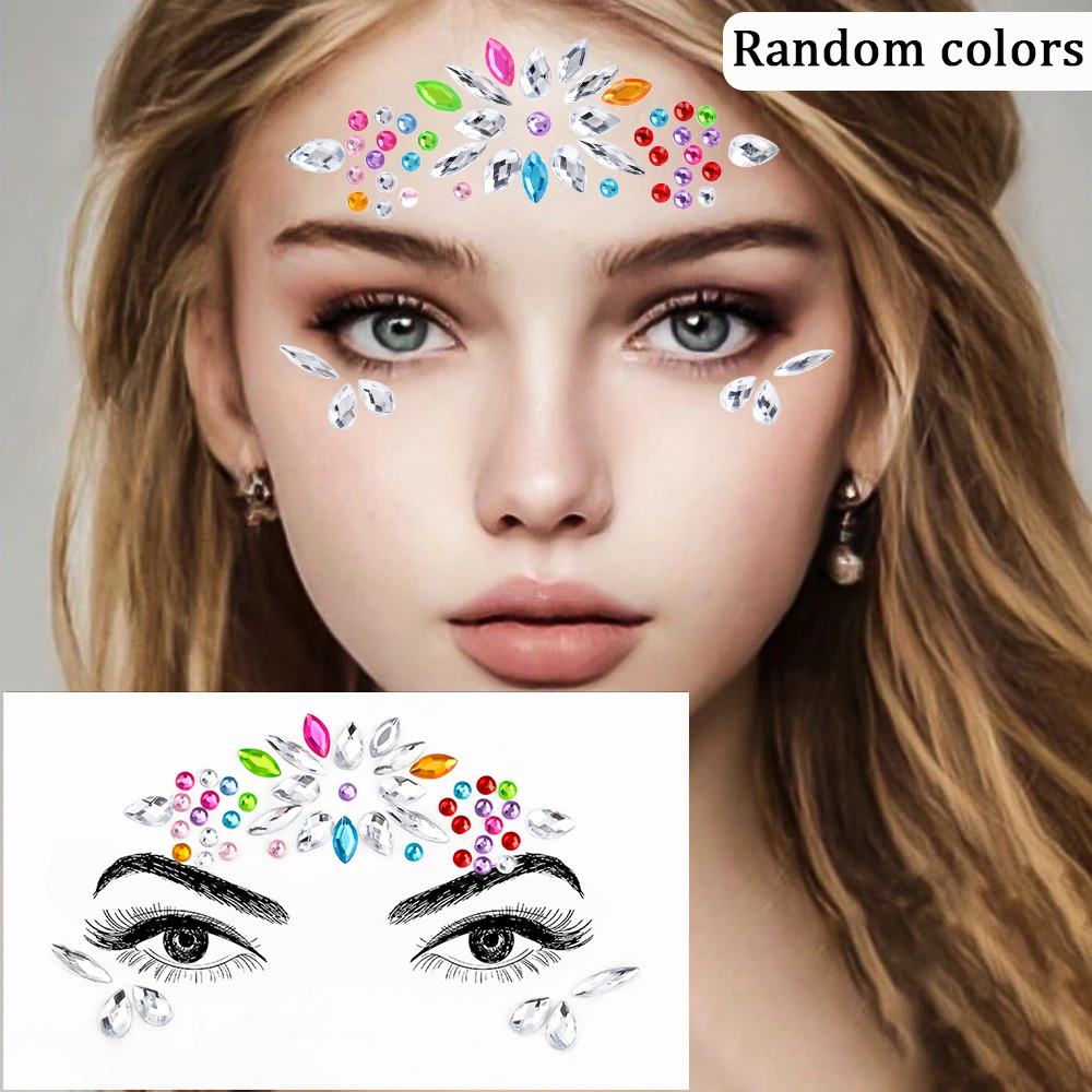 Sparkling Rhinestone Face Tattoo Stickers