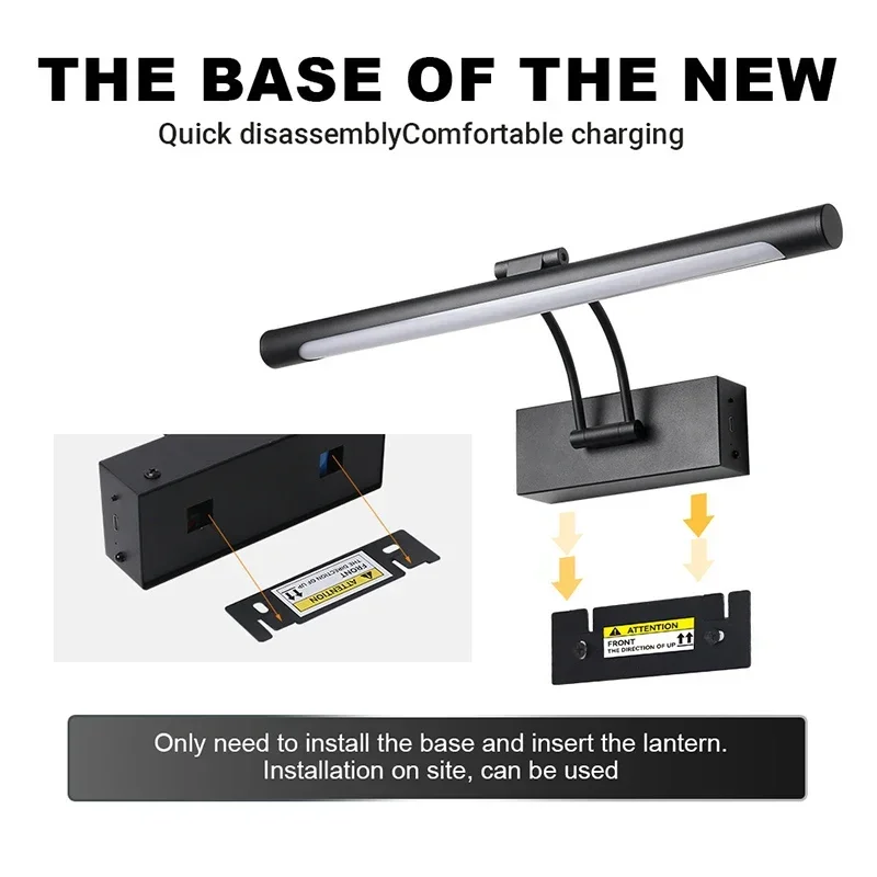 Rechargeable LED Mirror Front Lights Smart Remote Control Push Button Switch Lamps Bathroom Bedroom Vanity Home Lighting