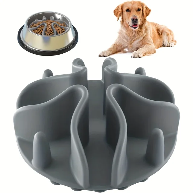 1Pc Soft Silicone Slow Feeder Puzzle Dog Bowl Insert-Stimulates Mind & Promotes Healthy Digestion Suitable for all sizes 6