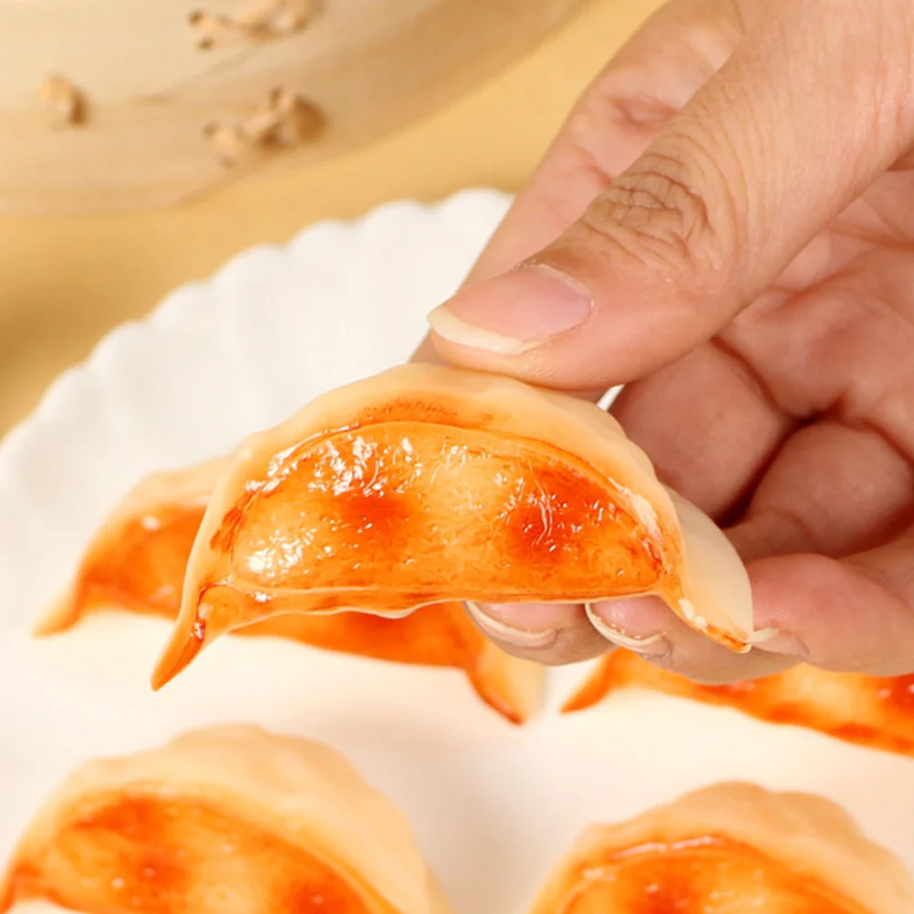 

4pcs Artificial Dumpling Pvc Fake Fried Dumpling Model Fake Dumpling Ornament for Display