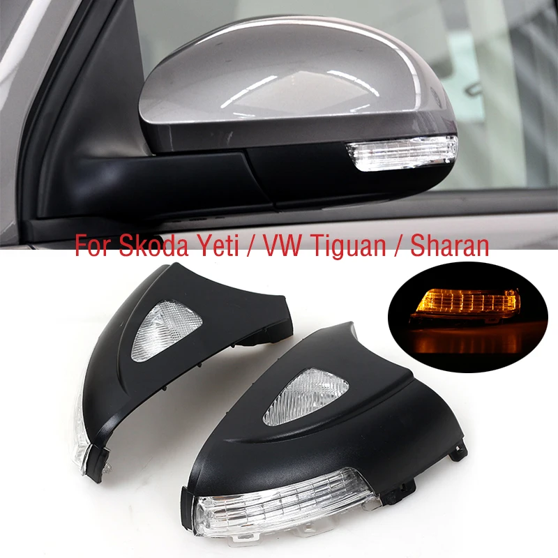 

For VW Tiguan 09-17 Sharan 12-19 Skoda Yeti LED Side Mirror Turn Signal Light Rearview Mirror Welcome Repeater Indicator Lamp
