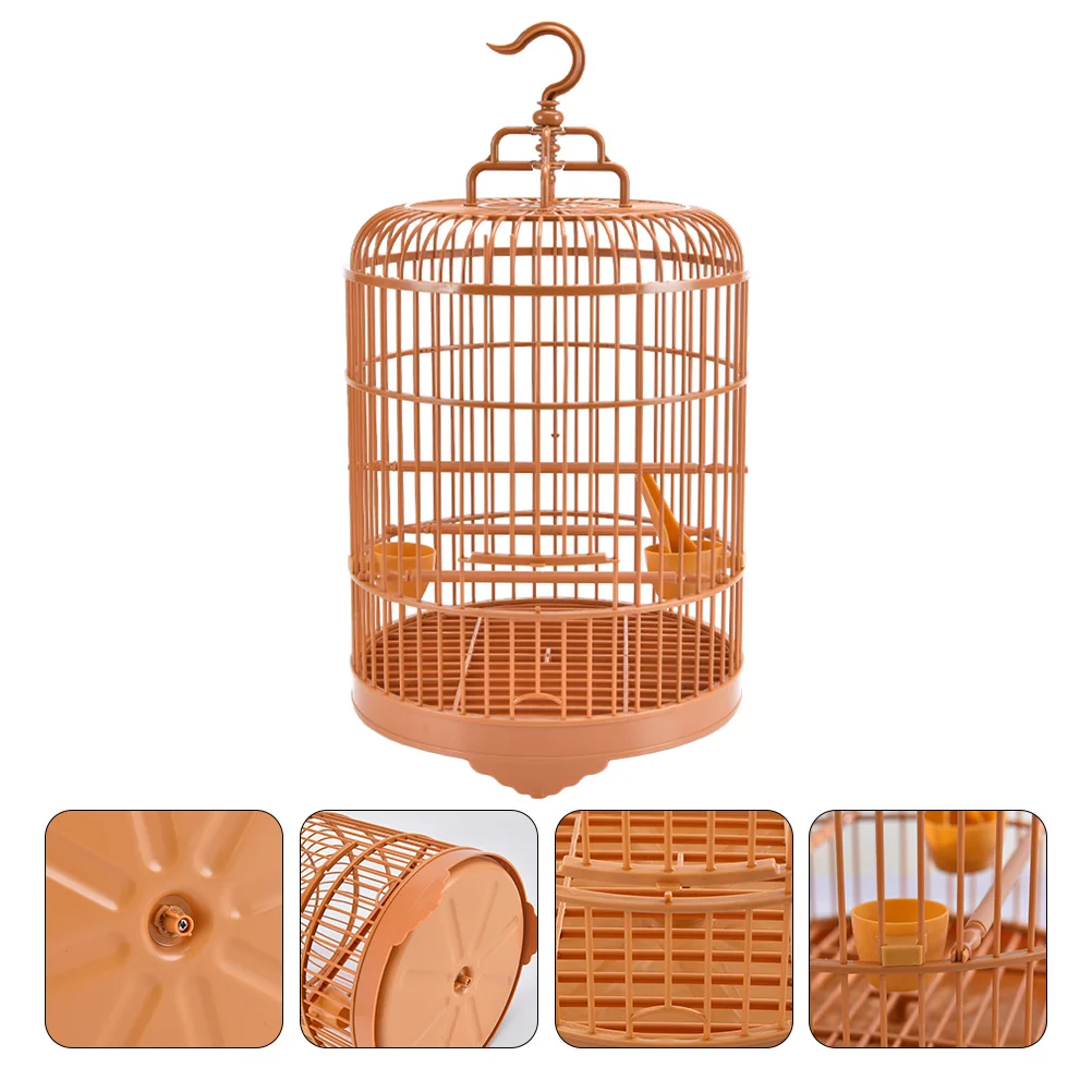 Bird Cage Hanging Bird Cage, Round Birdcages House Bird Carrier with
