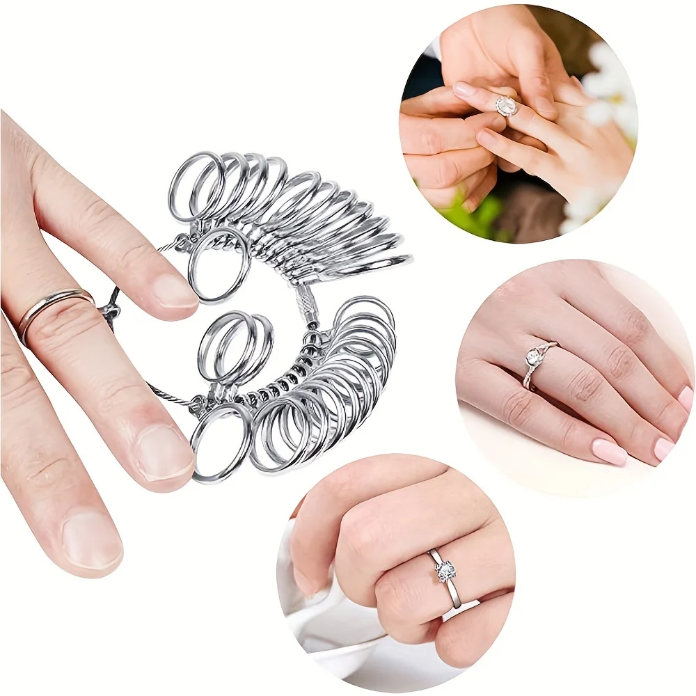 Ring Size Measurement Tool Kit Including a Finger Size Gauge And a Mandrel for Measuring Ring Sizes Jewelry Size Assessment - 5