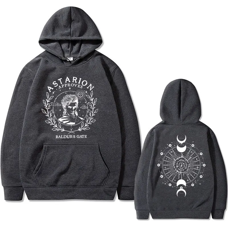 Limited Game Baldur's Gate Astarion Double Sided Print Hoodie Men Vintage Oversized Hooded Sweatshirt Men's Fashion Streetwear