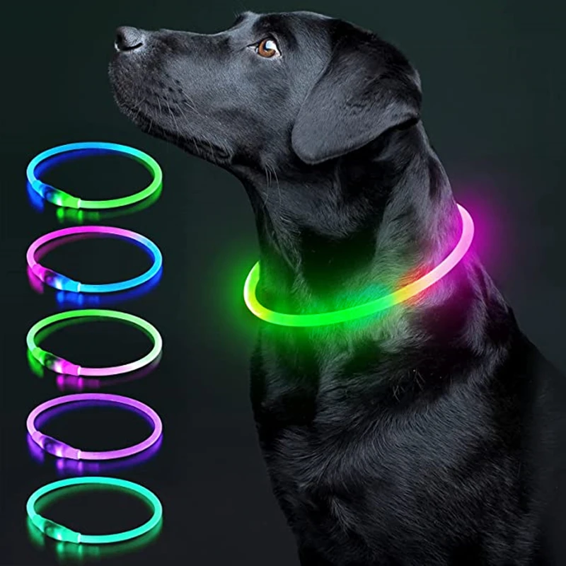 Luminous Dog Collar Light Charge Cat Necklace, Led Fashion Flashing Diy