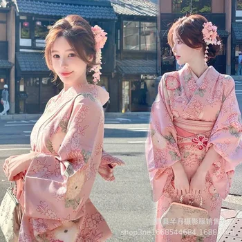 Nuova moda personale rosa dolce fiore di ciliegio ragazza giapponese fotografia di viaggio migliorata kimono arte fotografica fotografia abbigliamento 1