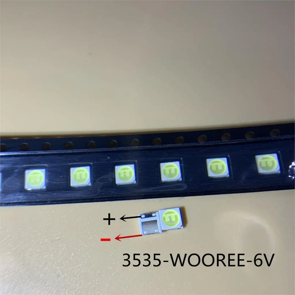 WOOREE LED 백라이트, 쿨 화이트 WM35E2F-YR09B-eA LCD 백라이트, TV TV 응용, 2W, 6V, 3535, 150LM, 1600 개