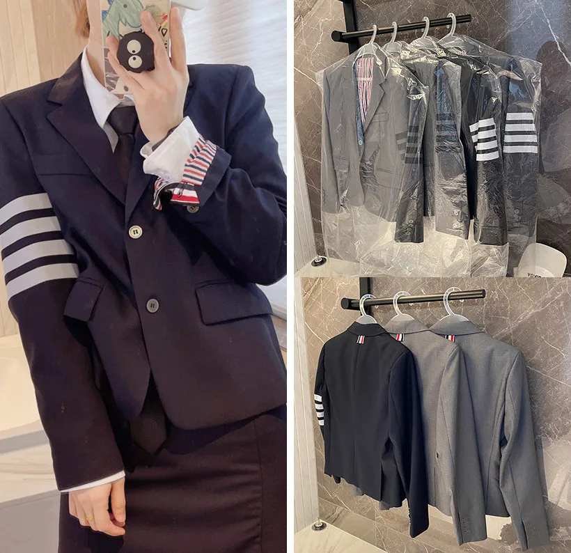 

High Quality Korean Style TB Lapel Pocket with Four Stripes, Small Suit, Slim Fit, Commuting, Casual Coat, Suit, Women's Top