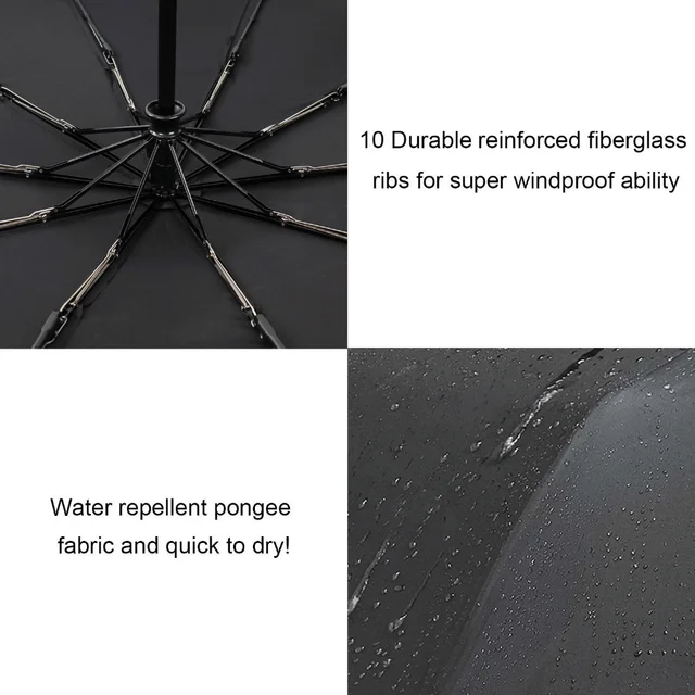 Xiaomi Hajtogató Esernyő Férfiaknak Automatikus Uv Napernyős Hordozható Erős Szélállóság Vízálló Bumbershoot Az Eső Havazásához - Image 5