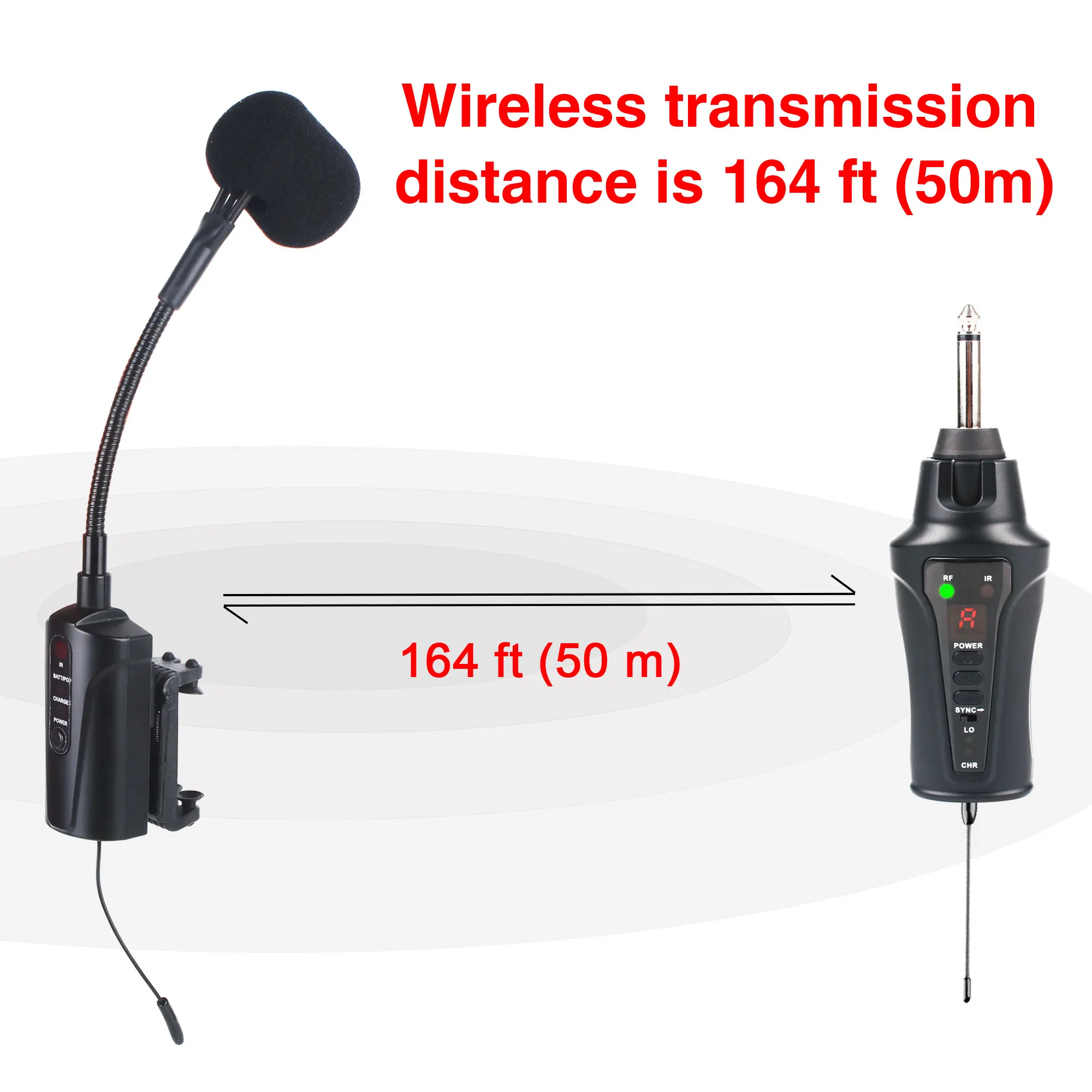 VT-5 바이올린 무선 UHF 구즈넥 픽업 악기 클립온 마이크 수신기 및 송신기 시스템