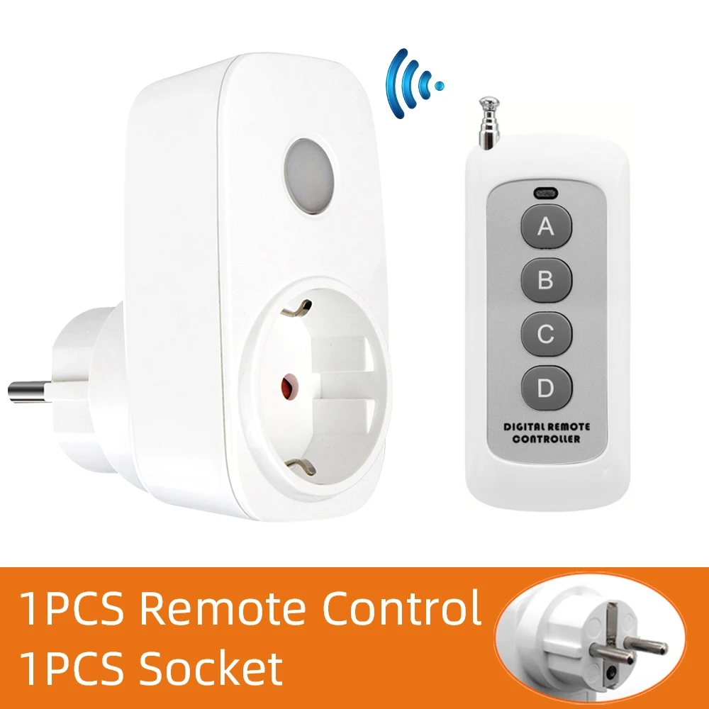 Remote Control EU Socket Smart Wireless Remote Power Wall Plug French Programmable Sockets RF 433mhz Plugs For Home Appliance
