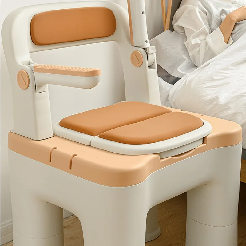 Rotating Armrest Elderly Toilet Seat, Thermostatic Heating Seat Ring Commode Toilet,Portable Non Slip Toilet for Disabled People 3