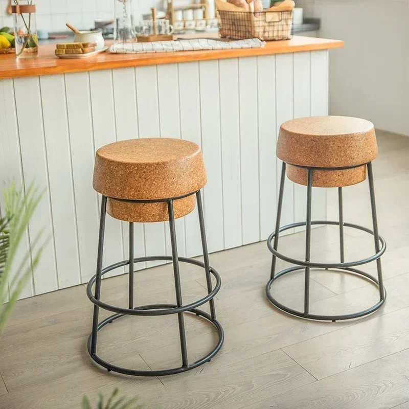 Minimalist Chairs Bar Chair Counter Stool Restaurant Wooden Cafe Metal Leather Armchair Elegant Vintage Dining Luxury Furniture