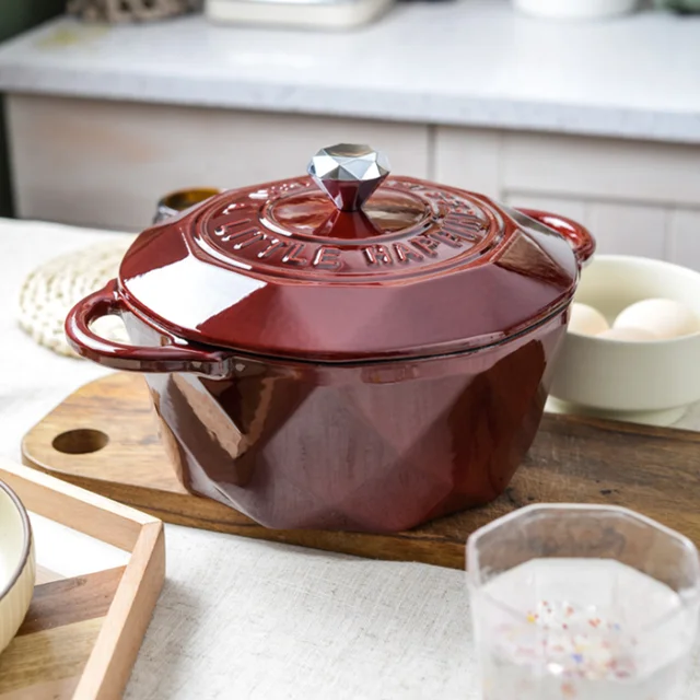 26cm Enameled Cast Iron Dutch Oven With Lid 4L Saucepan Heavy Soup Pot  Casserole Dish Kitchen Utensil Cast Iron Braised Pot - AliExpress