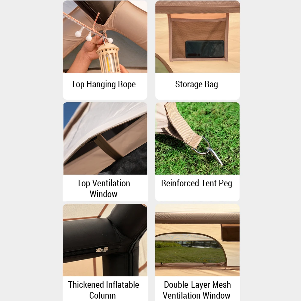 Outdoor Waterproof Inflatable Tent Portable Easy Setup Camping Tent with Canopy for 4-8 People Tents Outdoor Camping 11 Outdoor Waterproof Inflatable Tent Portable Easy Setup Camping Tent with Canopy for 4-8 People Tents Outdoor Camping 5