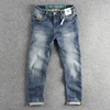 Embroidery Light American Casual Washed Denim Jeans for Men Four Season Slim Fit Straight Stretch Pants Y2k Youth Male Trousers 1