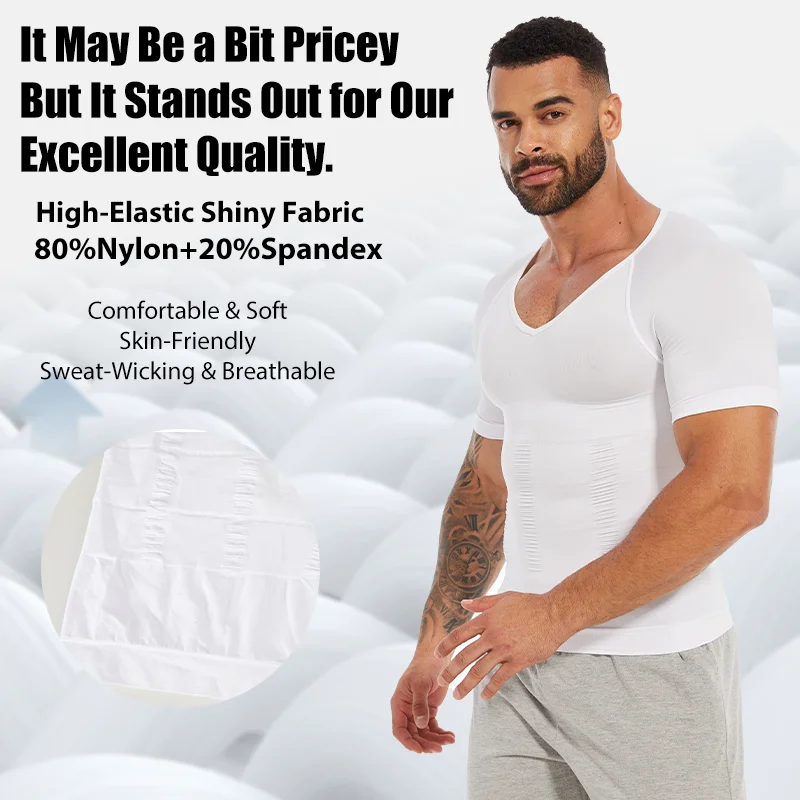 Men's Body Shaper Tummy Control Vest Slimming Shirt Compression Base Layer 2PCS body shaper slimming vest