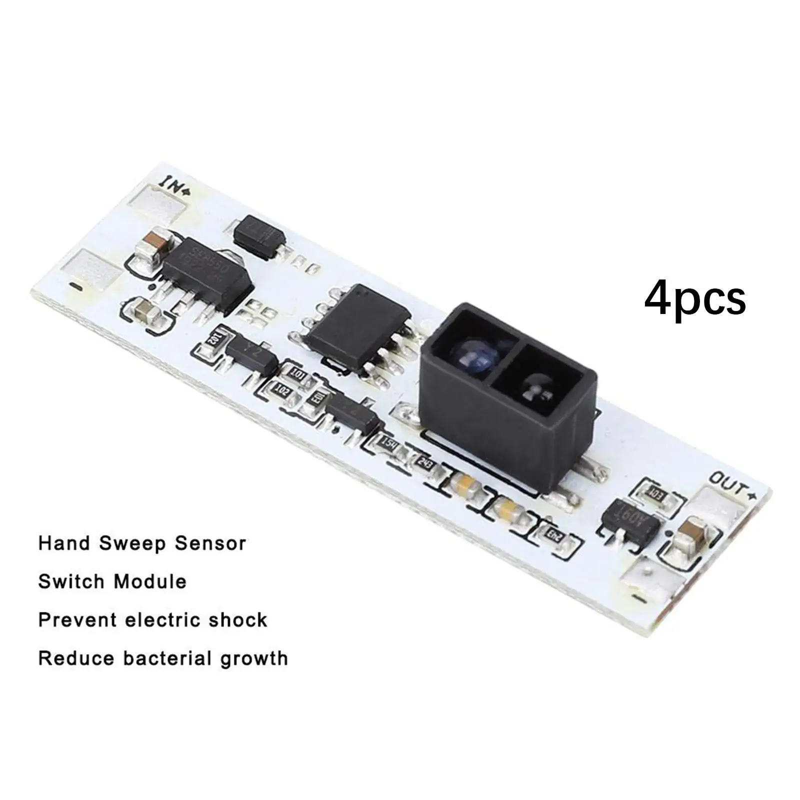 4 Pcs Hand Sweep Sensor Module LED Light Controller Practical Cabinet Light Sensor Switch Module for Cupboard Wardrobe