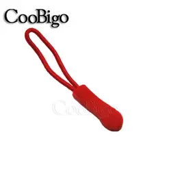 Zipper Pull Cord Fasteners - Set of 10 for Clothing, Bags, and Accessories (Red)