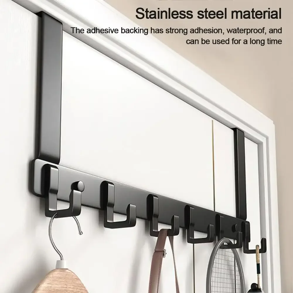 Description Picture 2 of itemStorage Hooks Over The Door 6 Hooks Clothes Coat Hat Towel Hanger Home Organizer Rack Bathroom Kitchen Accessories Holder