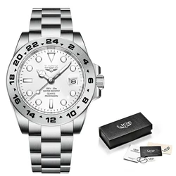 Luxury Men's Waterproof Quartz Watch - Elegant Sport Design (Silver white)