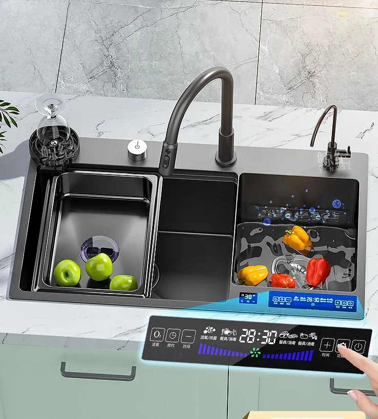 

Catalyst double groove fruit and vegetable disinfection kitchen thickened 304 stainless steel vegetable washing basin