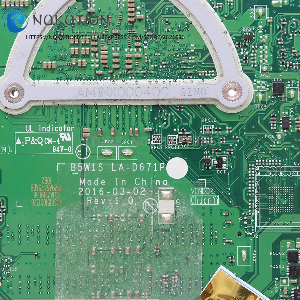 NOKOTION NBGD011009 NB.GD011.009 B5W1S LA-D671P For ACER