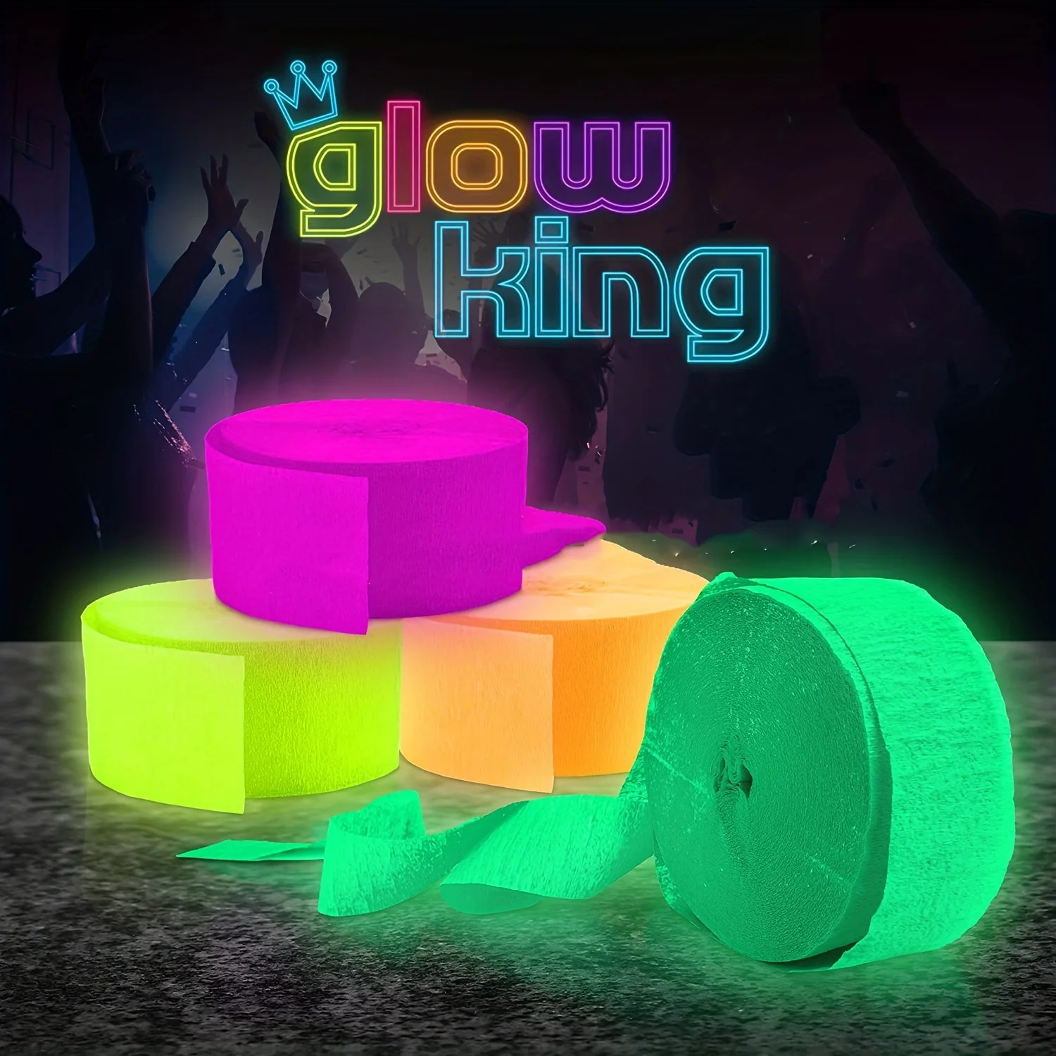 1 Stück 30M 4cm UV-Leuchtband Neon-Party-Aufkleber Leuchtend im Dunkeln Hochzeit Geburtstag Streamer Leuchtende Schwarzlicht Hängedekoration