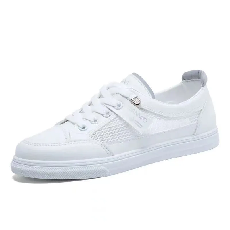 New Moccasins Woman Summer Loafers White Flat Rubber Sole Vulcanize Sports Flat Shoes Female Pu Leather Sneakers 6505