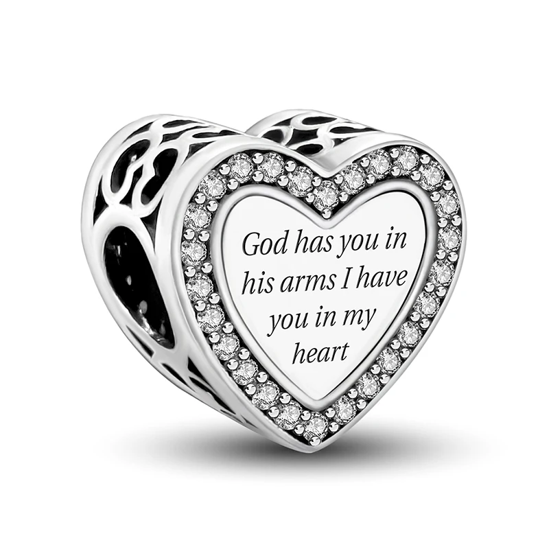 MyGiftHome 925 Sterling Silver Love Heart Charms