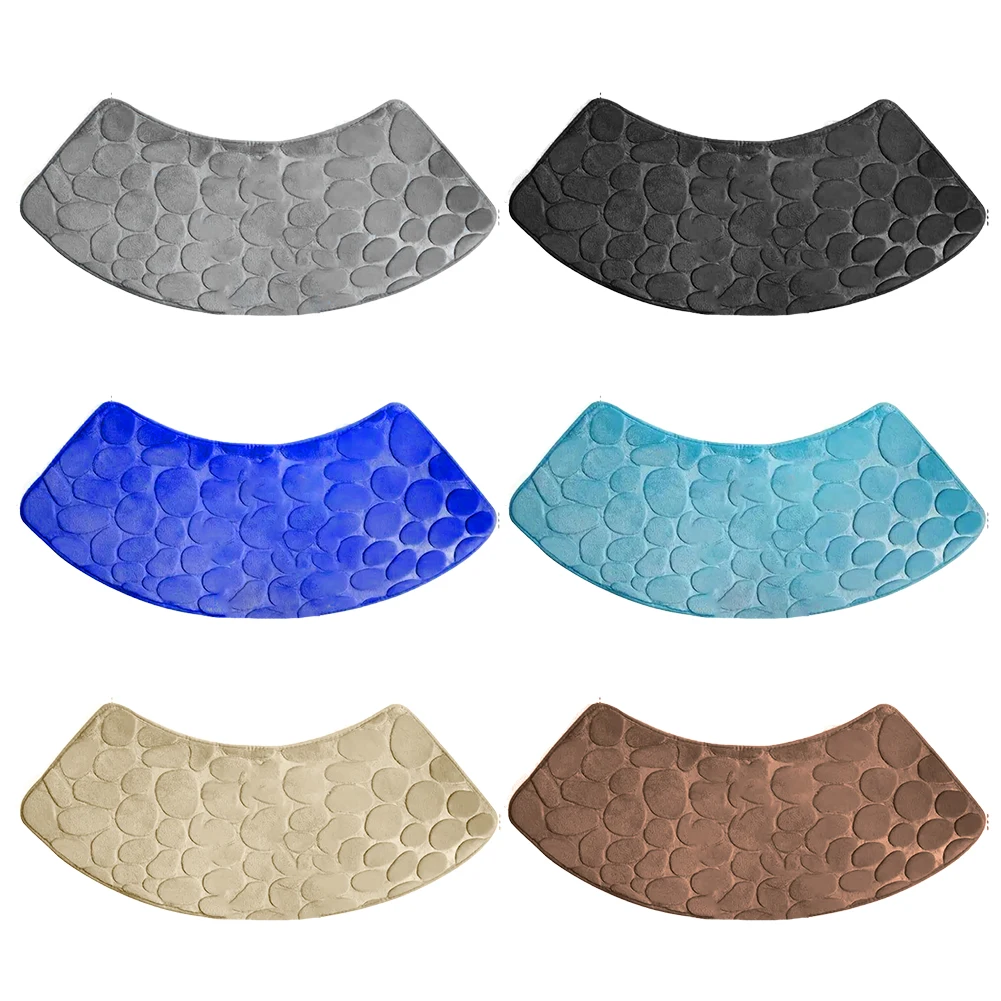 Bathroom Mat Curved Shower Mat Pebble Emboss Carpet Washable Curved Non Slip Bathroom Anti Slip Floor Toilet For Shower floor mat,bathroom mat,absorbent bathroom mat,bathroom floor mat,toilet mat,bath mat,anti slip mat
