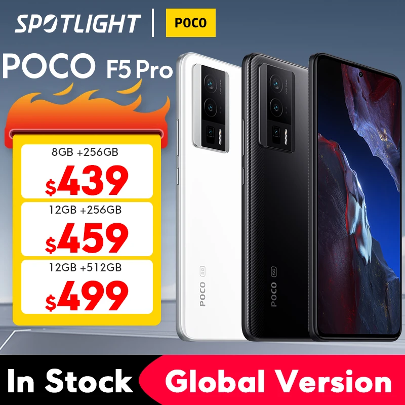 POCO F5 프로 글로벌 버전, 월드 프리미어, 256GB, 512GB 스냅드래곤®8 + Gen 1 6.67 인치 WQHD + 120Hz AMOLED 도트 디스플레이 64MP 카메라, NFC 5G| | - AliExpress
