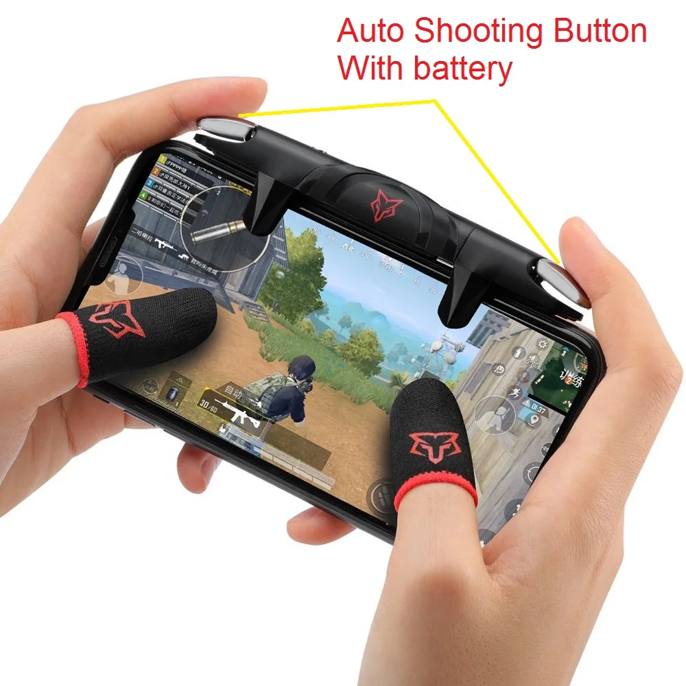 SARAFOX Auto shooting Game Triggers Joystick Games Controller Shoulder Button Handle for iPhone Black Shark 3 / 3S / 3 Pro