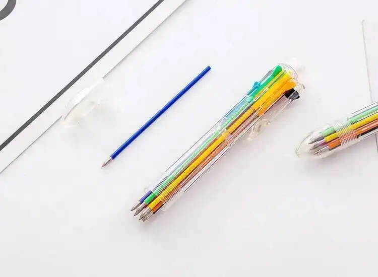1 Stück Lytwtw's süßer Kugelschreiber zum Aufdrücken, mehrfarbiges Einhorn, 6-in-1-Farben, Schreibwaren, Schule, Bürobedarf, kreatives Geschenk – Detail 23