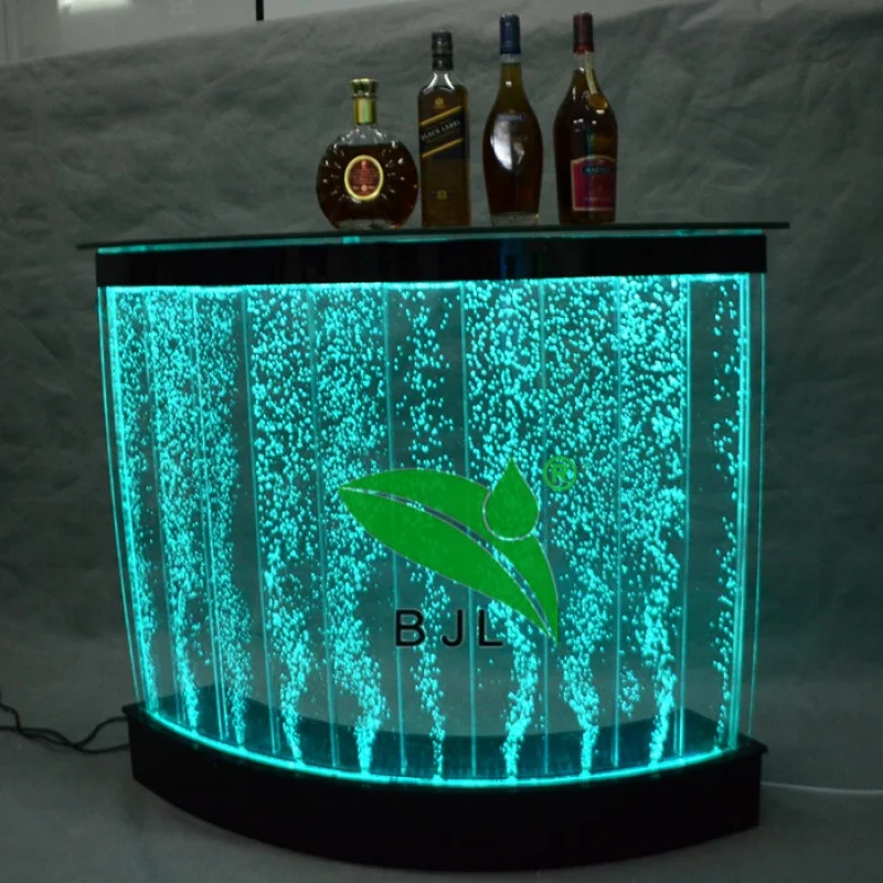 

custom，home Looking led acrylic bubble water modern bar counter