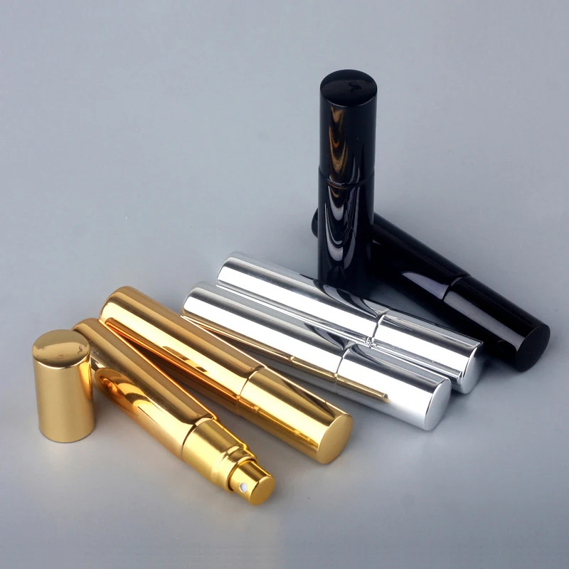 6PCS 10ML Portable UV Glass Refillable Perfume Bottle With Aluminum Atomizer Spray Bottles Sample Empty Containers 6