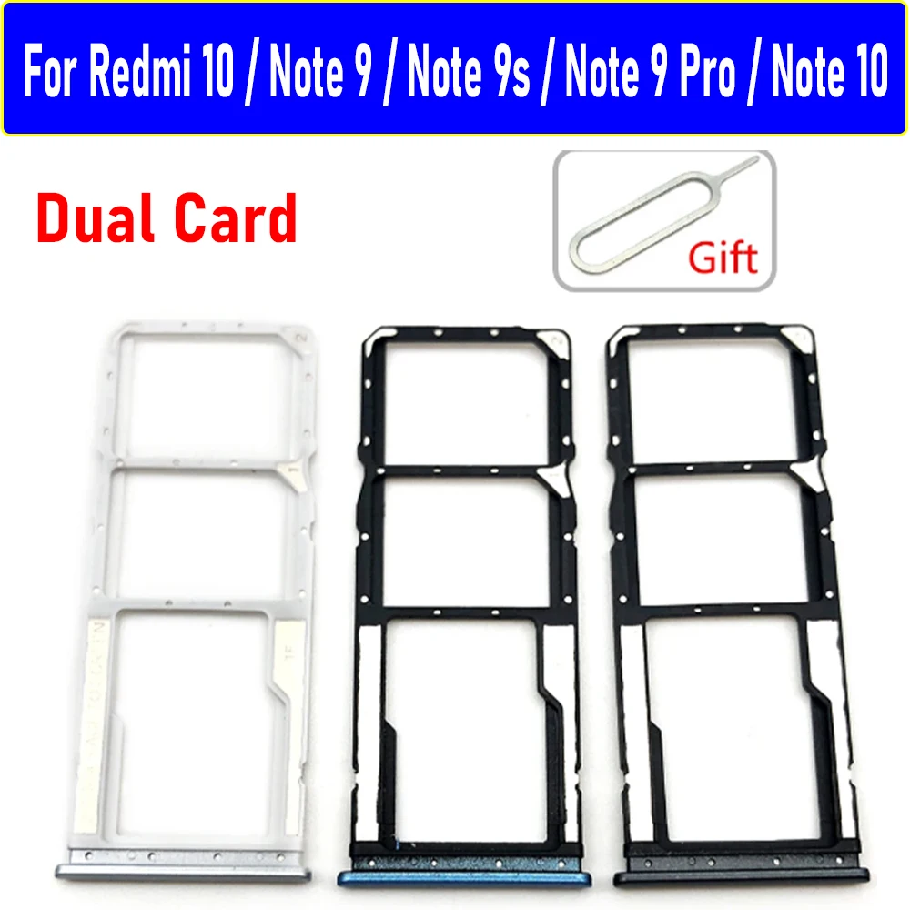 

NEW OEM Dual Card Replacement SIM Card Slot SD Card Tray Holder Adapter + Eject Pin For Xiaomi Redmi 10 Note 9S 9 Pro / Note 10