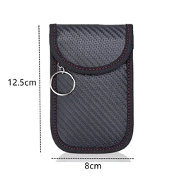 Faraday Bag for Key Fob - Premium Anti - Theft RFID Signal Blocking Pouch with Double - Layer Carbon Fiber Design (1 pc Red Line)
