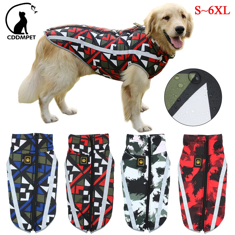 Dog Jacket Large Breed Dog Coat Waterproof Reflective Warm Winter