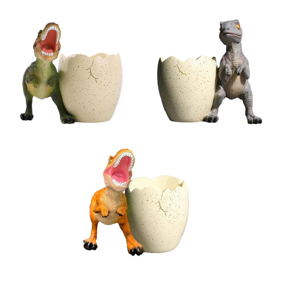 

Cute Dinosaur Student Pen Holder Desk Decor With Adorable Item Resin Dinosaur Pencil Case Gift