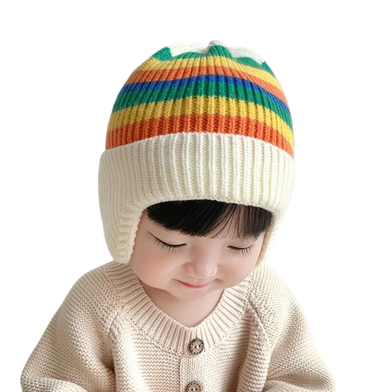 Baby Hat Set Baby Boys Girls Hats Winter Warm Knitted Beanie Caps 1 2 3 4 Years Old with Earflap for Children Kids Outdoor Hats