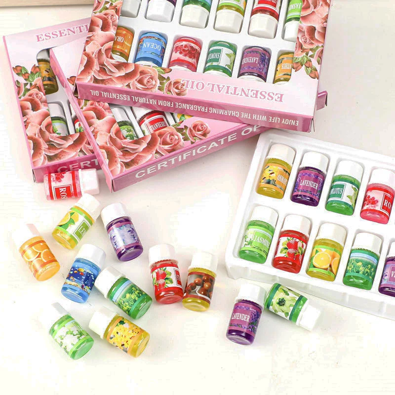 Essential Oil Set 12*3ML Perfume Aroma Fragrance Essential Oil Set Humidifier Water Soluble Essential Oil Home Room Car Air Freshener