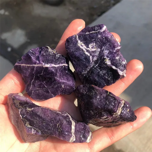 Természetes Lila Sugarta Nyers Drágakő A Reiki Gyógyító Otthoni Dekorációhoz - Image 3